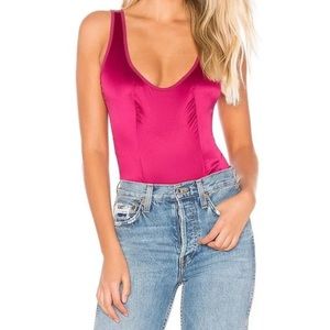 * LIKE NEW Free People Pink Satin Bodysuit *